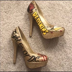 Hand painted Redskins heels